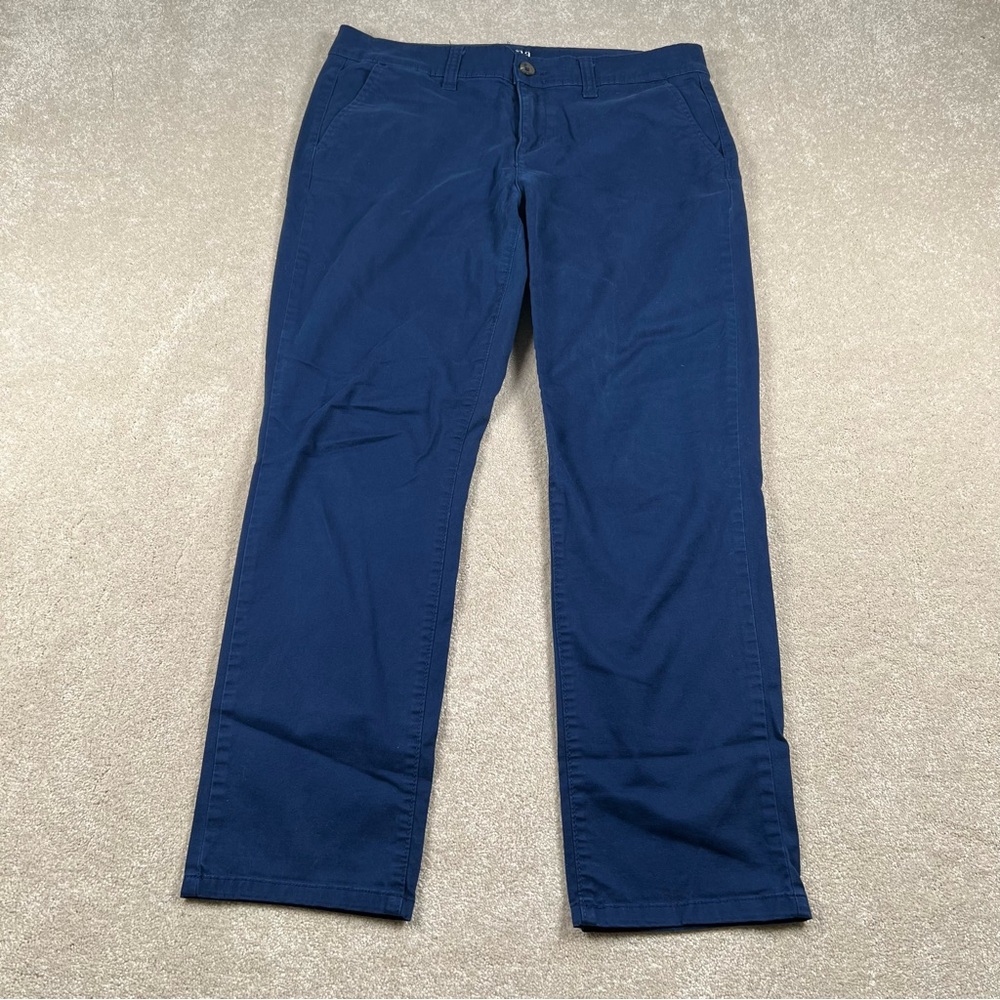 ana Cropped Chino Pants Blue Cotton Blend Business Casual women's 8